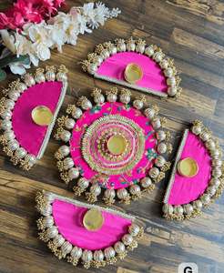 Ensembles de fête indienne Diwali Tea Light Rangoli fêtes de mariage bougeoir pièce maîtresse Rangoli décoration faveurs de pendaison de crémaillère - Product Image 3