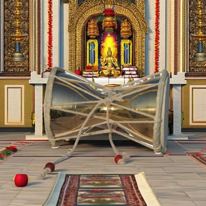 Shiv Damru - Vajilla Redonda de Metal Antigua y Religiosa - Product Image 2