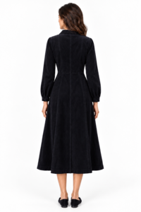 Women Corduroy Midi Shirt <b>Dress</b> <b>Long</b> Sleeve A Line Collared Snap Front <b>Dress</b> with Pockets - Product Image 6