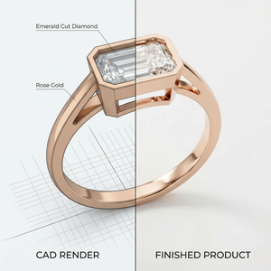 Bague en diamant de laboratoire certifié IGI 1,5 carat, taille émeraude, sertissage East West, or massif 9K, pour fiançailles, mariage, anniversaire, fournisseur - Product Image 5
