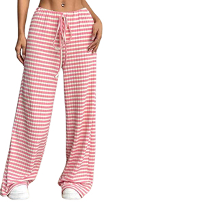 Pantalon décontracté ample pour femme, coupe droite, respirant, écologique, taille élastique mi-haute, devant plat, pour un confort tout au long de la journée, hiver - Product Image 4