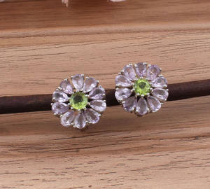 Natural Peridot Amethyst 925 <b>Sterling</b> <b>Silver</b> <b>Drop</b> <b>Earrings</b> Fine Jewelry Women Luxury Party Tarnish Free Wholesale - Product Image 2