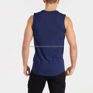 เสื้อกล้ามสำหรับผู้ชายเสื้อฮู้ดกีฬาผ้าฝ้ายคุณภาพสูงสำหรับฟิตเนสเสื้อพิมพ์ลายปักโลโก้สไตล์ลำลอง - Product Image 3