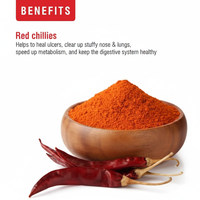 Poudre de piment rouge Capsicum Annuum Lal Mirchi, piment rouge séché, poivron doux, paprika, épice traditionnelle indienne, cru, AD, en vrac, HP Valia