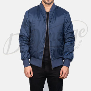 Blouson Bomber Homme Bleu Marine Personnalisé Léger Coupe-Vent Décontracté Style Aviateur Coupe Slim Zippé Extérieur - Product Image 5