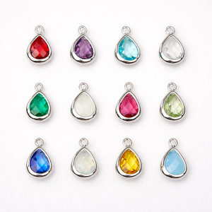 Crystal Quartz Teardrop Pendant High Quality Brass Faceted Pear Shape Gemstone Charm for DIY Jewelry Making <b>Necklace</b> - Product Image 3