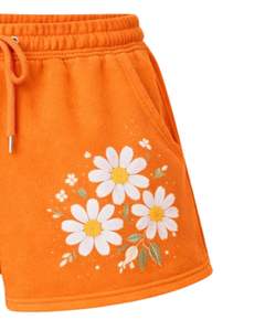 Shorts de Felpa Personalizados para Mujer, Color Naranja, con Estampado de Flores, Cintura Elástica, Casuales, de Verano, Fabricante Personalizado, Suministro al por Mayor OEM - Product Image 5