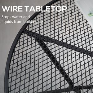 Tavolo da bistrot da esterno da 35 pollici con piano in rete metallica ad asciugatura rapida, stile caffè francese, pieghevole per spazi conversazionali in giardino - Product Image 4