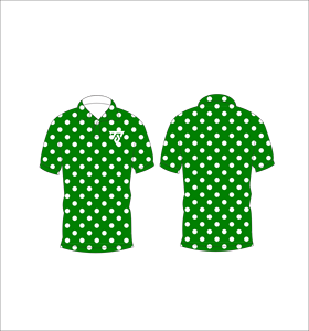 เสื้อโปโลผู้ชายสีเขียวขาวลายจุด พิมพ์ลายแบบซับลิเมชั่น แขนสั้น ใส่สบาย ระบายอากาศได้ดี น้ำหนักเบา เหมาะสำหรับเล่นกอล์ฟในฤดูร้อน - Product Image 3