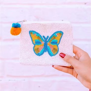 Preppy Coin Purse Beaded <b>Bag</b> Custom <b>Change</b> Purse Beaded Wallet Pouch Unique Birthday Gifts Custom Easter Gift for Her - Product Image 4