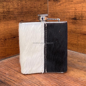 New Handmade 7oz Rustic Cowhide Leather <b>Flask</b> Cover Durable Genuine Leather Stainless Steel Eco-friendly Luxury <b>Hip</b> <b>Flask</b> Holder - Product Image 3