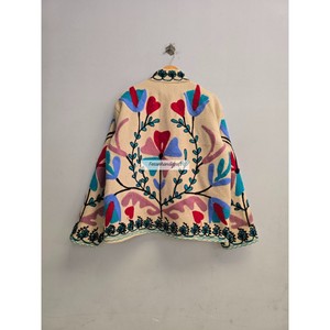 Chaqueta Suzani de algodón para mujer, bordado uzbeco, chaqueta corta unisex, chaqueta informal hecha a mano para mujer, chaqueta estilo boho chic - Product Image 5