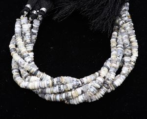 Perles Heishi en opale dendrite naturelle, perles en opale gemme, perles en opale dendrite en forme de pneu pour la fabrication de bijoux, perles de pierres précieuses en vrac - Product Image 2