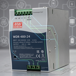 Fuente de Alimentación Mean Well 24V 480W WDR-480-24 |   Distribuidor Autorizado 100% Original |   Stock Disponible en Taiwán |   Envío Rápido en 48H - Product Image 3