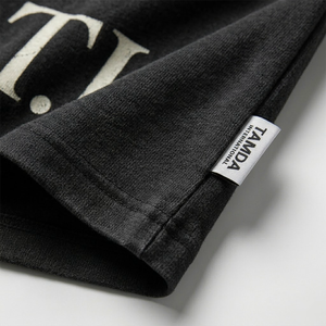 เสื้อยืดเฟรนช์เทอร์รี่เนื้อหนาสำหรับผู้ชาย |   ผ้าฝ้าย 100% 220 GSM ซักกรด ทรงวินเทจ ไหล่ตก ทรงบ็อกซี่สุดเท่ สไตล์ฮิปฮอป - Product Image 5