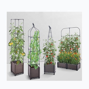 กระถางปลูกต้นไม้ทรงสี่เหลี่ยมพร้อมเสาค้ำต้นไม้แบบโอเบลิสก์ - Product Image 2