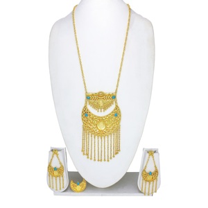 New Wholesale Women's Jewellery Gold Plated Copper Alloy Geometric Necklace Dubai Fashion Design <b>Wedding</b> Arabic Jewellery - Product Image 6
