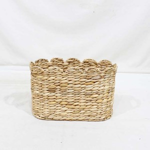 Natural Water Hyacinth Woven Storage <b>Basket</b> <b>Rectangular</b> Shape Crafted Handmade Decorative Organizer for Home Use - Product Image 6