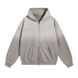 Sudadera con Capucha para Hombre, 100% Algodón, Color Degradado, Cierre Completo, Forro Polar, Corte Regular, Estilo Casual para Otoño - Product Image 3