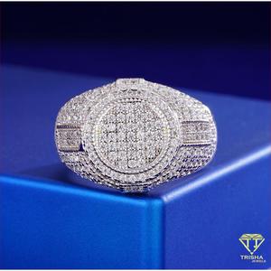 Anillo de Hombre con Diamante Moissanite y Plata 925, Joyería de Lujo Brillante para Revendedores Mayoristas - Product Image 3