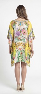Tunique longue en viscose Dashiki africain pour femme, style kimono, coupe ample, aspect satiné soyeux, élégante, bohème, pour les vacances et la détente - Product Image 3