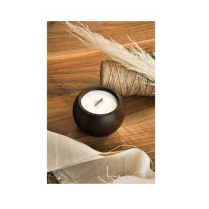 Vela moderna en recipiente de madera con diseño personalizado, estilo veta de madera, para decoración del hogar, contenedor de vela de cemento resistente. - Product Image 1