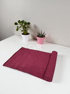 COTTON VOGUE <b>RUGS</b> Red Rectangle Cotton Woven Yoga Mat Printed Pattern Non-Slip Handwoven Backing <b>BOHO</b> ORGANIC Style 5MM Thick - Product Image 3