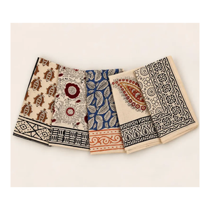 Juego de Pañuelos de Algodón con Estampado Artesanal, Pañuelo Triangular Floral Boho para el Cuello y la Cabeza, para Primavera y Verano - Product Image 4
