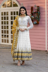 Stunning Faux Georgette Embroidered Gown Sequin Detailing Tassel Sleeves Decorative Border Dupatta Set Outfit ZW176 -DC - Product Image 6