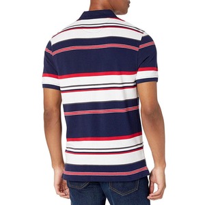 Polo pour homme élégant et décontracté à motif uni, manches courtes, anti-plis, en coton uni - Product Image 2