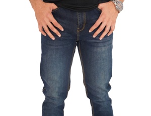 Jean en denim extensible pour homme, style urbain, dernière collection, grandes tailles, respirant, confortable, délavé clair, coupe droite, déchiré, uni - Product Image 3