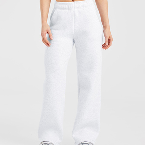 Pantalon de jogging droit rétro pour femme en tissu molletonné doux, longueur intégrale, style athlétique - Product Image 1