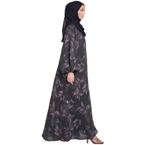 Prix de gros Nouvelles Abayas élégantes Robe islamique Vêtements pour femmes musulmanes Tailles personnalisées Couleur unie Longueur longue Abayas complètes - Product Image 1