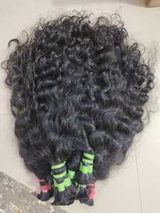 Extensiones de Cabello Humano Virgen Natural Ondulado sin Procesar para Mujer, Paquetes de Cabello Negro de Templo Indio con Doble Trama, Proveedor Económico - Product Image 3