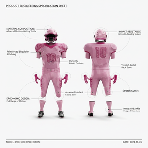 Uniforme de Fútbol Americano para Hombre, Mujer y Jóvenes, Transpirable, Resistente a Impactos, Conjunto de Jersey de Entrenamiento, Equipamiento Deportivo OEM - Product Image 2