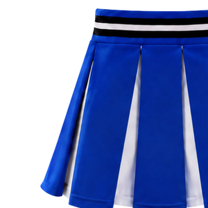 Jupe plissée bleu roi pour femmes, taille haute, uniforme d'équipe athlétique, performance de danse, entraînement, compétition - Product Image 4