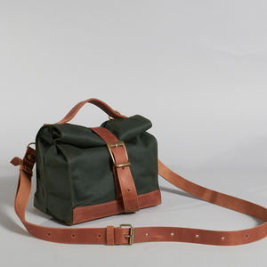 Bolsa de Almuerzo de Lona y Cuero con Logotipo Personalizado, Bolsa Térmica Aislada, Porta Alimentos Reutilizable, Venta al Por Mayor LCLB-0015 - Product Image 4