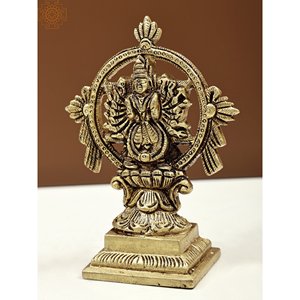 รูปปั้น5นิ้วทำด้วยมือรูปปั้น sudarshana vichnu กับโยคะ narasimha ที่ย้อนกลับ - Product Image 3