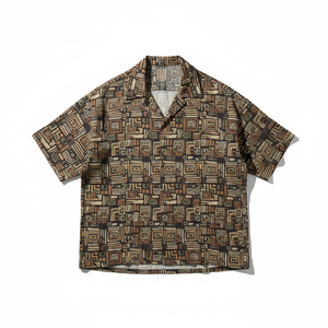 Camisa Hawaiana de Verano Estilo Japonés para Hombre, Holgada, Casual, de Manga Corta, con Botones, Estampado Hawaiano, Anti-Pilling, Poliéster/Algodón - Product Image 1