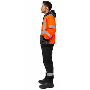 Sweat à capuche d'hiver de sécurité pour hommes, en polaire réfléchissante, haute visibilité, respirant, séchage rapide, classe 3, travail, construction, personnalisable - Product Image 4