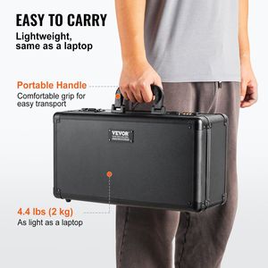 Scatola porta carte graduate a 4 scomparti, contenitore per 120 carte sportive graduate PSA con serratura codificata e divisori in schiuma, custodia da trasporto - Product Image 6