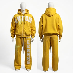Nouveau design – Survêtement d'hiver en velours côtelé 100 % coton pour homme, coupe streetwear, à capuche, couleur unie, personnalisable, avec cordon de serrage pour le fitness - Product Image 1