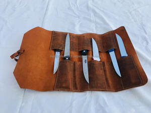 Étui à couteaux de chef en cuir robuste et luxueux avec protection anti-odeur pour le rangement et l'organisation culinaire en restaurant LSKR-0006 - Product Image 3