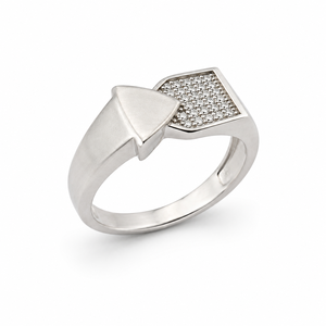 925 Sterling <b>Silver</b> Diamond <b>Mens</b> <b>Ring</b> Matte Finish Geometric Square Design Wedding Party Daily Wear Gift Jewelry Band - Product Image 3