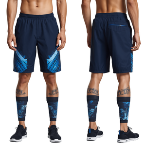 Pantalones Cortos Deportivos de Nylon Azul Marino para Hombre, con Diseño Gráfico, Tela Ligera y Construcción de Alto Rendimiento Atlético - Product Image 2