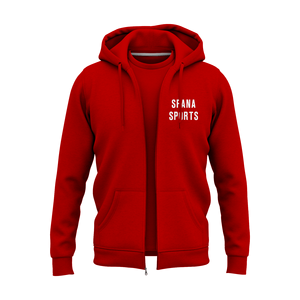 SFANA SPORTS Pull à capuche en jersey 100 % coton pour homme, coupe ample, écologique, respirant, avec fermeture éclair 1/4 - Product Image 3