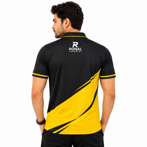 Solid Best Color Men's Short Sleeve <b>Polo</b> Shirt Black Yellow Design Quick Dry Sporty Style Knitted Polyester Front LogoQuick Dry - Product Image 4
