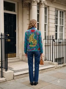 <b>Women</b> Vintage <b>Velvet</b> Embroidered Boho <b>Jacket</b> Kashmiri Suzani Floral Quilted Cotton Eco-Friendly Handmade Open Front Winter - Product Image 4