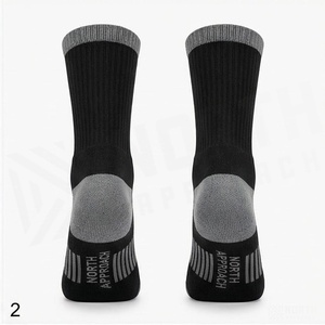 North Approach Crew <b>Socks</b> <b>Black</b> Gray Breathable Hiking <b>Socks</b> for Adults Spring Season - Product Image 2