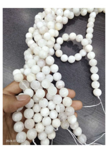 Cuentas de Piedra Lunar Azul Arcoíris Natural, Suaves y Redondas, para la Elaboración de Joyería - Product Image 5